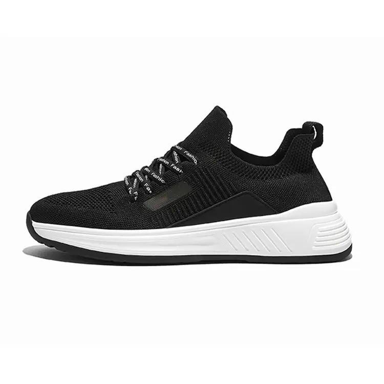 Jian Er Black Rubber Custom Logo Designer OEM Cheap Wholesale Fashion Shoes Men Casual Shoes